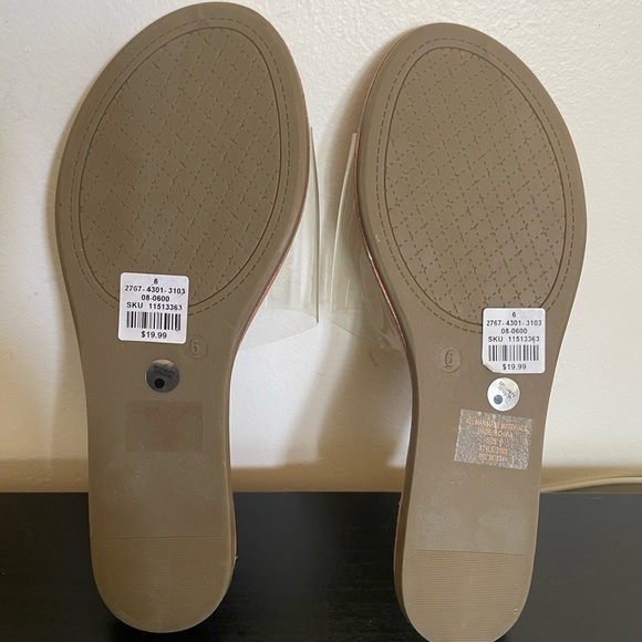 NWT Fashion Nova Clear and Tan Sandals size 6 - Picture 5 of 5